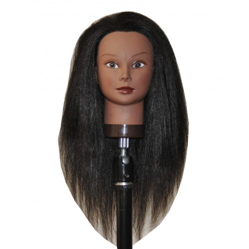 100% Human Hair Mannequin Head with Stand, Hairdressers' Practice