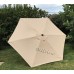 BELLRINO Replacement Light Coffee Umbrella Canopy for 9 ft 6 Ribs
