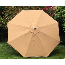 BELLRINO Replacement Medium Coffee Umbrella Canopy for 10 ft 8 Ribs