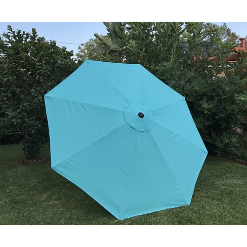BELLRINO Replacement Peacock Blue Umbrella Canopy for 9 ft 8 Ribs